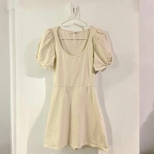 Reformation | White Elisha Puff Sleeve Dress  in Ivory | Fit and Flare XS